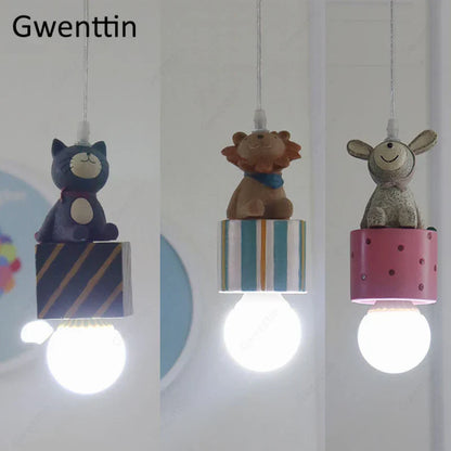 Decorbites™ Kinder-Tieranhängerlampe: Hase Löwe Katze LED-Deckenleuchte