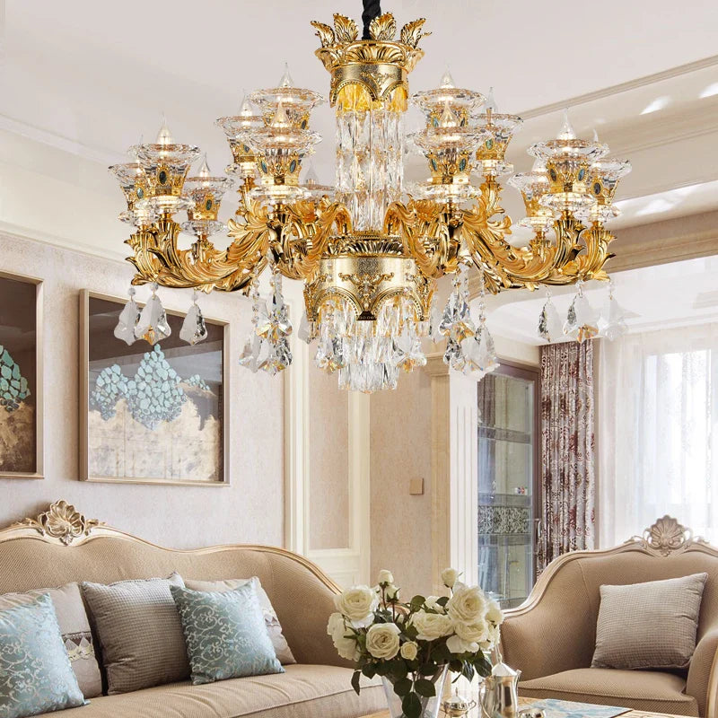 Decorbites™ Jade-Kristall-Kronleuchter – Elegante europäische Stil Wohnzimmerbeleuchtung