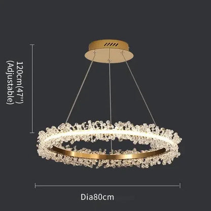 Decorbites™ Kristall-Gold-Ring-LED-Kronleuchter für die Heimdekoration im luxuriösen Wohnzimmer, Esszimmer und Schlafzimmer