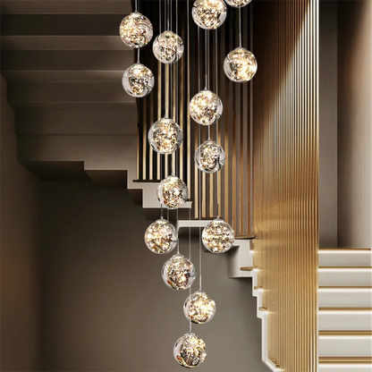 Modern Glass Bubble Staircase Pendant Chandelier