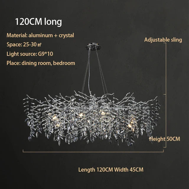 Decorbites™ Kristall-Chrom-Kronleuchter: Luxuriöse Hängelampe für Wohnzimmer, Villen und Restaurants