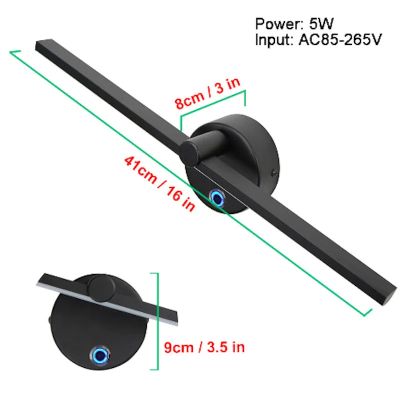 Decorbites™ Lineares LED-Wandleuchte für Waschtisch mit Schalter, 300° Drehung, 41 cm – Nordischer Minimalistischer Stil