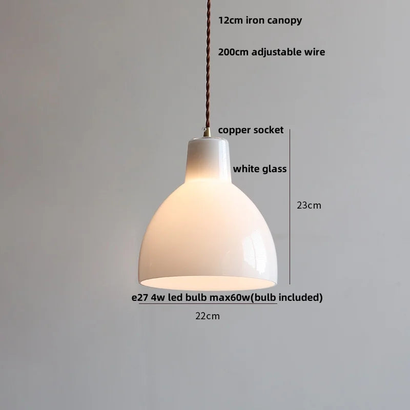 DecorBites™ Copper White Glass LED Pendant Lamp for Modern Living Room Decor