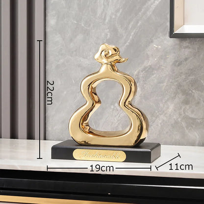 Decorbites™ Goldene Kürbis-Keramik-Skulptur Schreibtisch-Dekoration Porzellan-Handwerk Raumornamente
