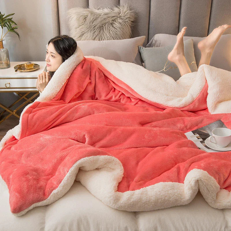 Decorbites™ Gemütliche Flanell-Bettwäsche für Doppelbett - Herbst Winter Wärme Decke Quilt