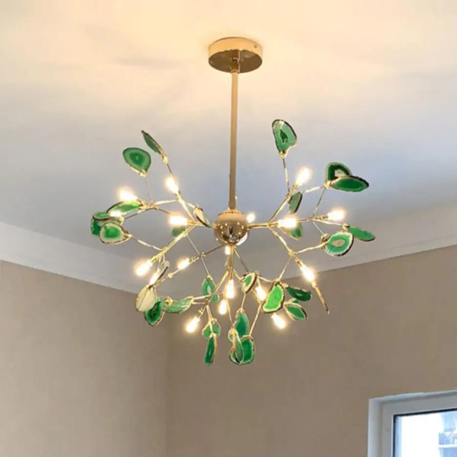Decorbites™ Achat-Leuchter: Bunte LED-Beleuchtung für Eingangsbereich, Restaurant, Schlafzimmer – Verstellbares Kabel