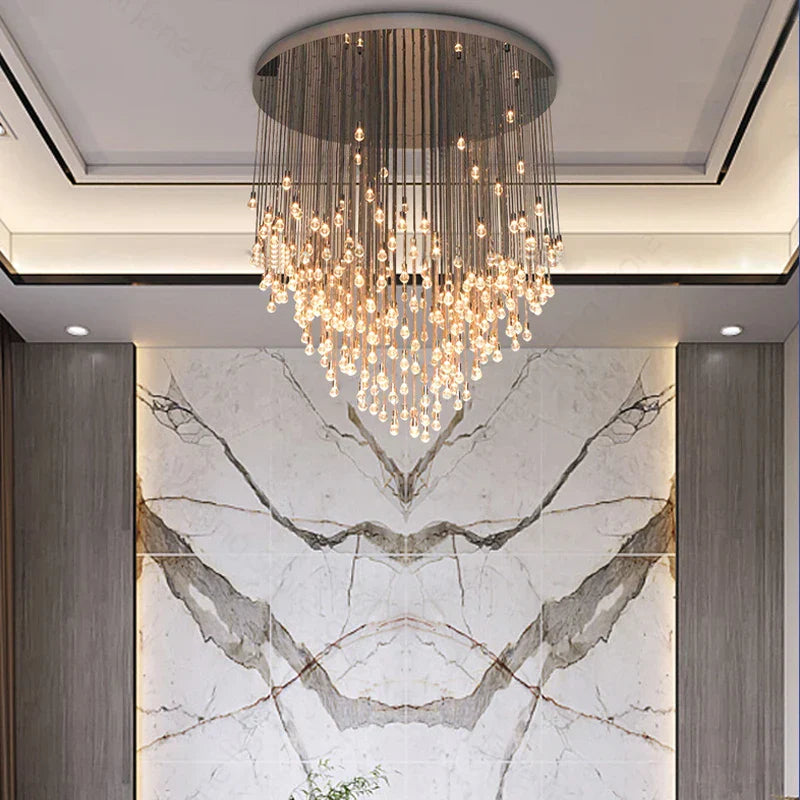 Gold LED Crystal Chandelier 45-Head Design