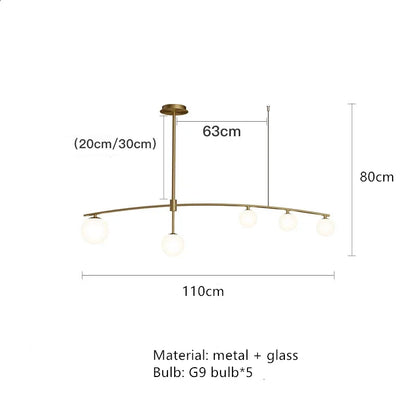 DecorBites™ Glass Ball Pendant Chandelier: Stylish LED Hanging Lights for Dining Room, Kitchen, & Bar.