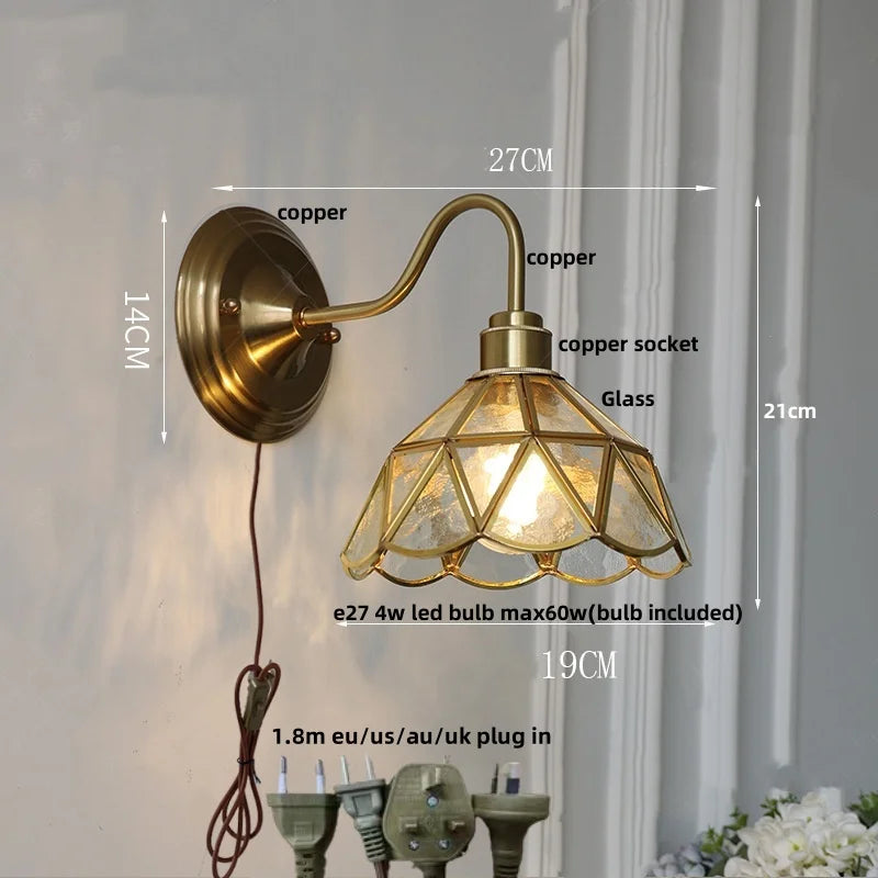 Decorbites™ Glas Messing Wandleuchte LED-Leuchtenarmatur für Esszimmer Wohnzimmer Badezimmer Spiegel