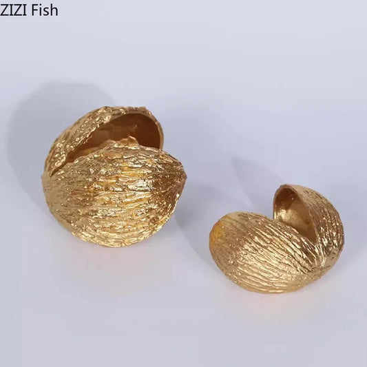 Decorbites™ Goldene Nuss-Schalen-Ornamente Moderne Handwerkskunst Schreibtisch-Dekoration Kunstwerk Raumästhetik Dekoration
