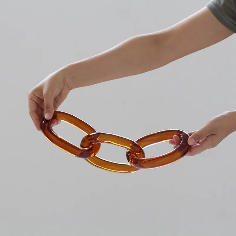 Decorbites™ Glas-Handgefertigte Ketten-Schnallen: Transparent, Farbig, Handgefertigte Seil-Dekoration für Heimaccessoires