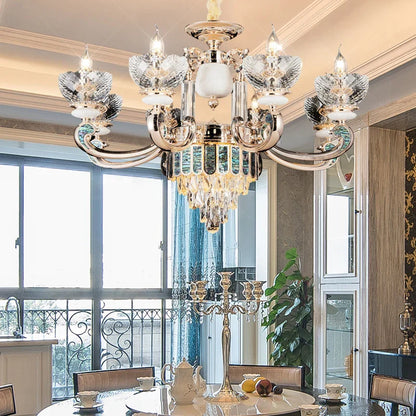 DecorBites™ Crystal Candle Chandelier: Modern European Living Room Lighting