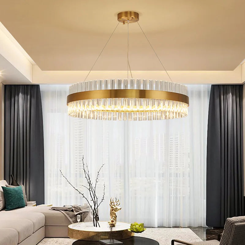 Gold Crystal Modern Chandelier Oval120cm