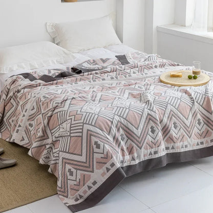 Decorbites™ Baumwoll-Gaze-Handtuch-Wurfdecke - Weiche und gemütliche Bettdecke für alle Jahreszeiten