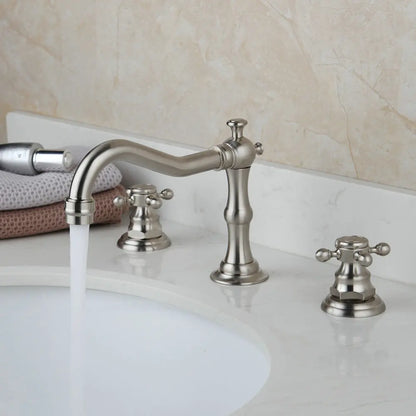 Decorbites™ Dualeinhebel-Waschbeckenarmatur aus massivem Messing in Chrom mit antiker schwarzer Finish