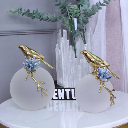 Decorbites™ Goldener Vogel Messingskulptur Moderne Wohnraumausstattung Kunstwerk Statue