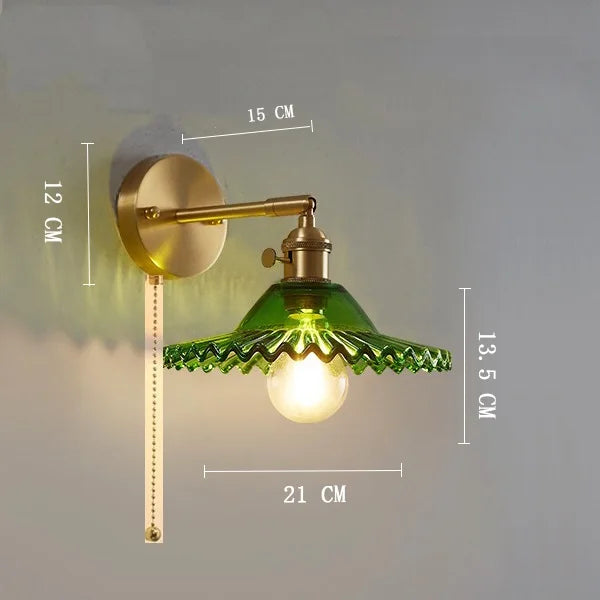Decorbites™ Klar-Glas-LED-Wandlampe mit Kupfer-Zugschalter Moderne Wandlampe