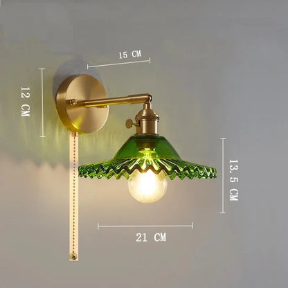 Decorbites™ Klar-Glas-LED-Wandlampe mit Kupfer-Zugschalter Moderne Wandlampe
