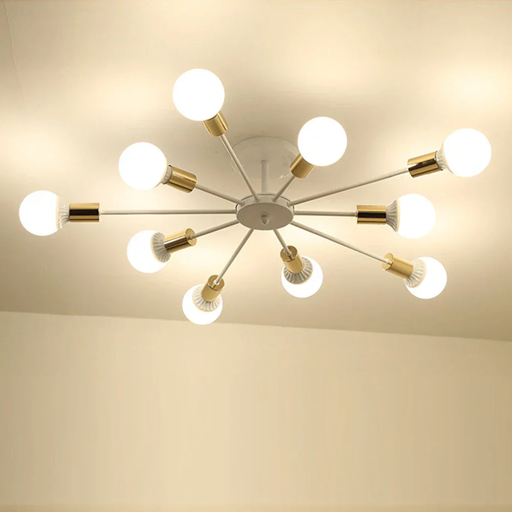 Decorbites™ Industrielle Stange Eisen Holz Sputnik Kronleuchter Deckenlampe LED E27 Heimbeleuchtung