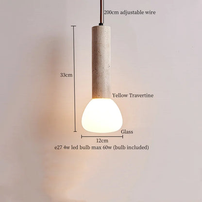 Decorbites™ Glas-Stein-LED-Pendantleuchten - Gelber Travertin Vintage-Hängeleuchte