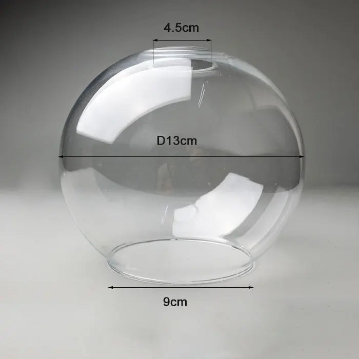 Decorbites™ Handgeblasener Klar-Glas-Kugellampenschirm mit 2 Öffnungen an den Enden, D18cm Glasabdeckung Kugellampenschirm