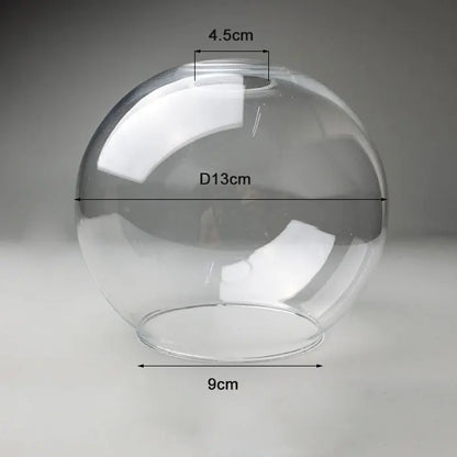 Decorbites™ Handgeblasener Klar-Glas-Kugellampenschirm mit 2 Öffnungen an den Enden, D18cm Glasabdeckung Kugellampenschirm