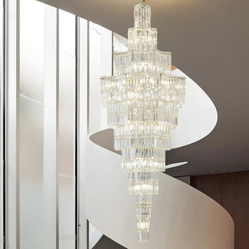 Decorbites™ Kristall-Treppenhaus-Lüster: Luxuriöser europäischer Stil für das Wohnzimmer einer Villa