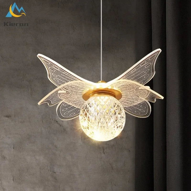 Decorbites™ Schmetterlings-LED-Kronleuchter Kupfer-Hängeleuchte für Schlafzimmer und Wohnzimmerdekoration
