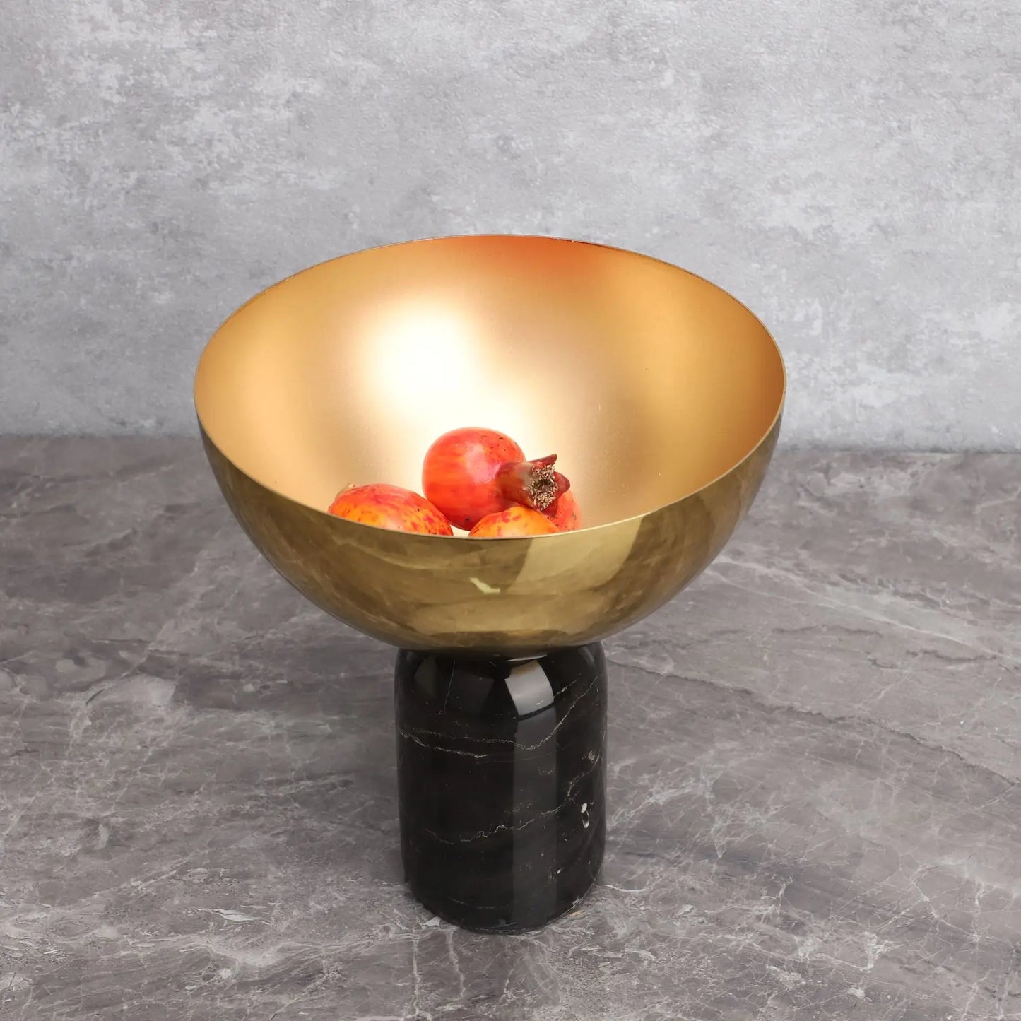 Decorbites™ Goldene Frucht-Schale aus Marmor-Basis, Handwerks-Tablett, Vase, Figur, Metallbehälter