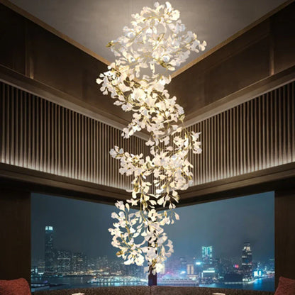 Decorbites™ Ginkgo Biloba Kronleuchter: Elegantes Duplex Wohnzimmer Hotel-Lobby-Pendant-Licht
