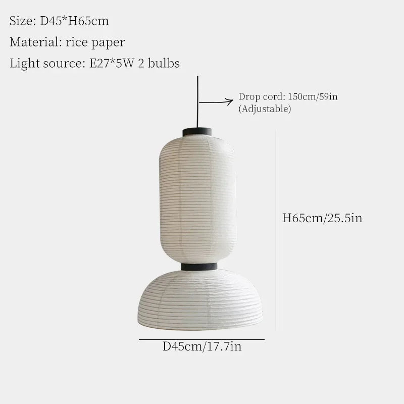 Decorbites™ Japanische Reispapier-Lampe: Vintage Wabi-Sabi-Design für Zen-Raum