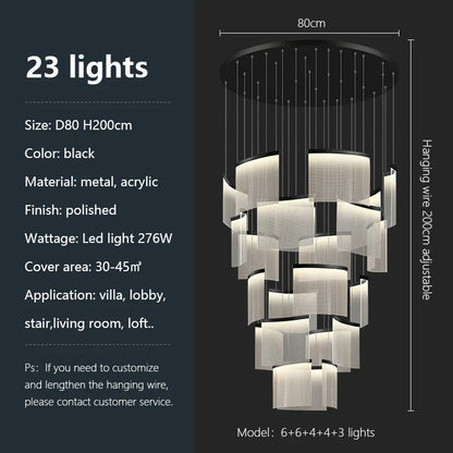 Decorbites™ Acryl-LED-Kronleuchter: Moderne Lichtluxus dimmbare Pendelleuchte für das Wohnzimmer – elegante Leuchtarmaturen