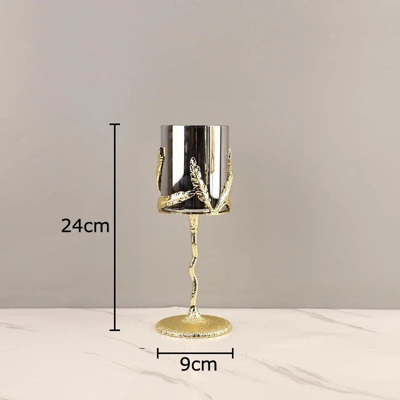 Decorbites™ Goldene Äste Kerzenhalter Metall Glas Kerzenständer Duftbehälter