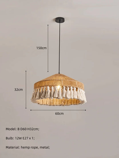 Decorbites™ Hanfseil E27 LED Hängeleuchten Kronleuchter Beleuchtung - Nordische Minimalismus