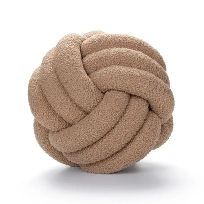 Decorbites™ Lamm-Fleece-Sofabettkissen, hochwertige verknotete Ballkissen für elegante Wohnzimmerdekoration