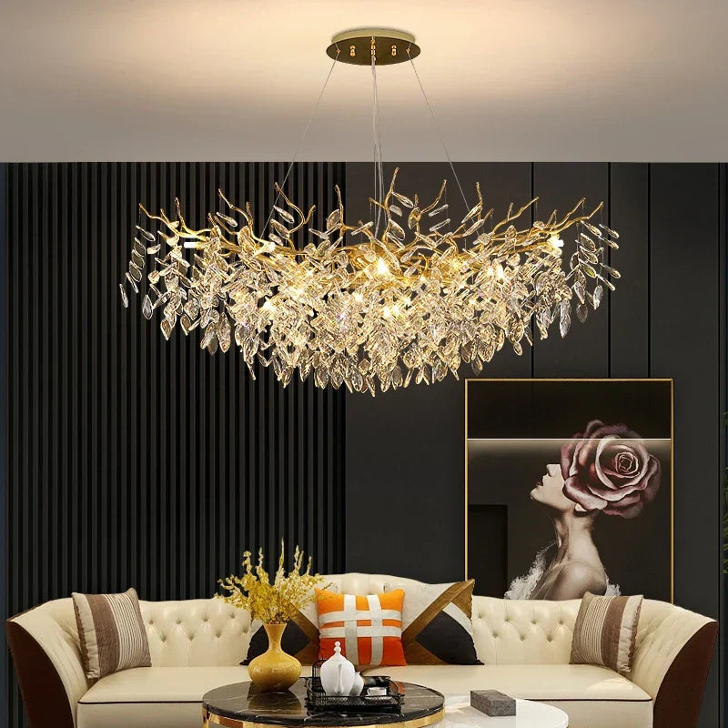 Gold Branch Crystal Chandelier Round150cm