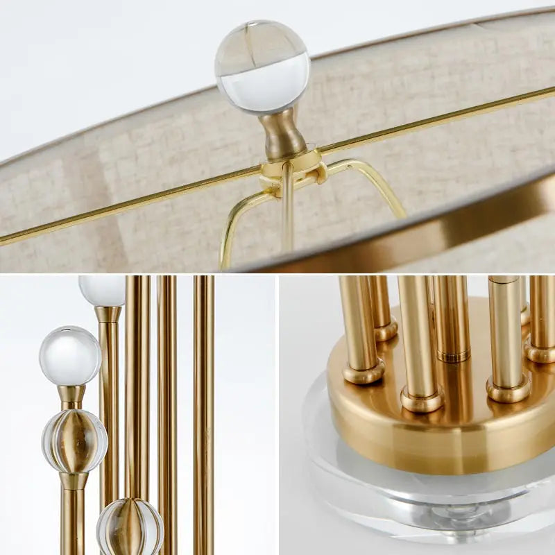 Decorbites™ Kristall-Nachttischlampe: Modernes nordisches Design, Stoff-Lampenschirm für Wohnzimmer & Schlafzimmer