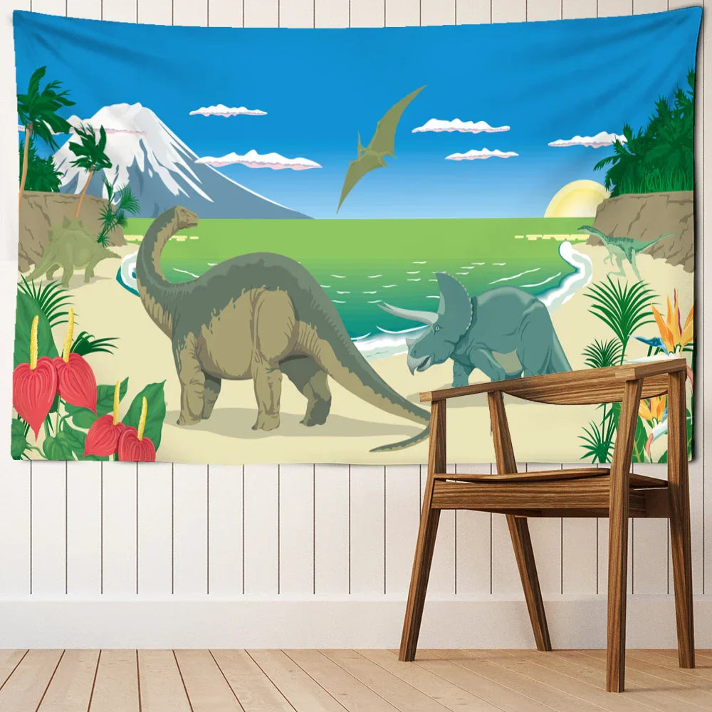 DecorBites™ Dinosaur Tapestry Wall Hanging for Boy Room Decor