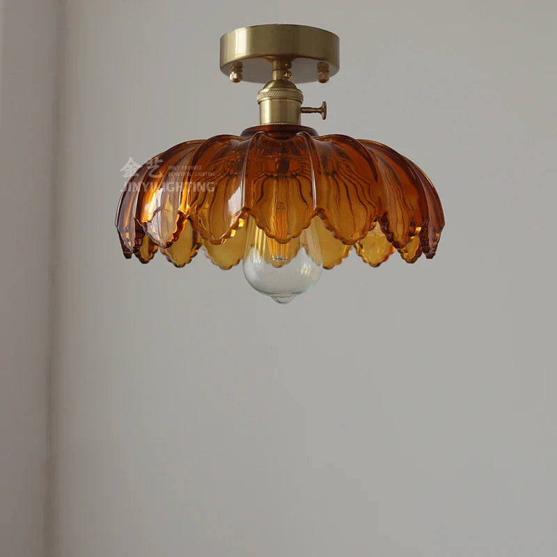 DecorBites™ Glass Industrial Pendant Light: Loft Style Fixture with Copper Socket for Home Decor