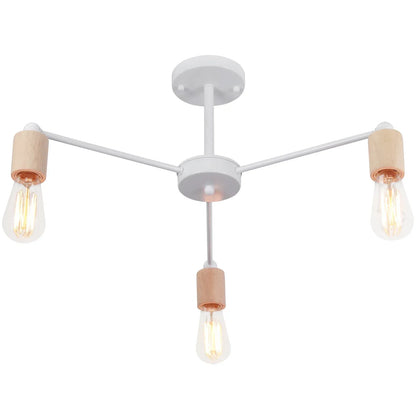 Decorbites™ Industrielle Stange Eisen Holz Sputnik Kronleuchter Deckenlampe LED E27 Heimbeleuchtung