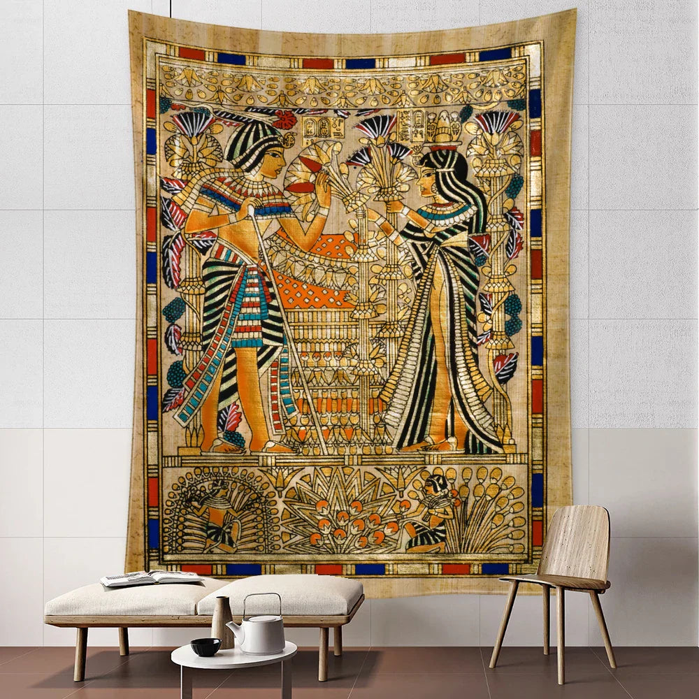 Decorbites™ Ägyptischer Pharao-Teppich Wandbehang – Boho-Hippie-Heimdekoration