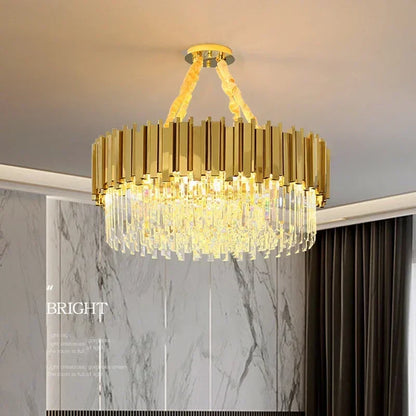 Decorbites™ Golden Luxury Kronleuchter: Elegante Kristall-Deckenleuchte für Hotel-Wohnzimmer