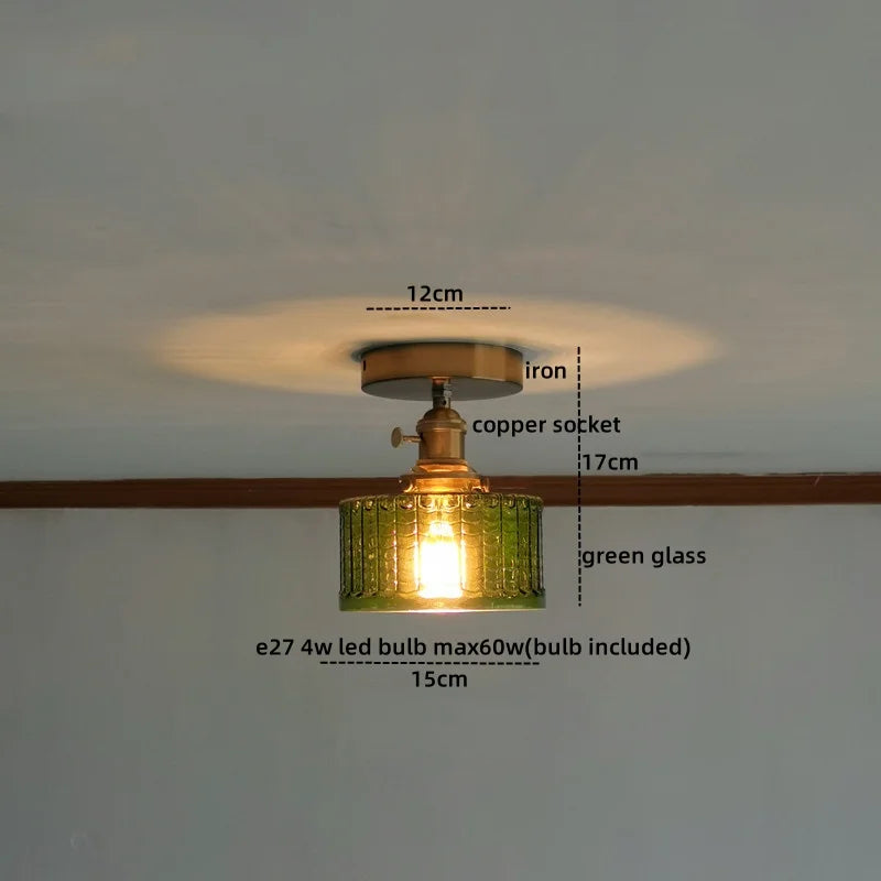 Decorbites™ Grüne Glas-LED-Deckenleuchte für die Beleuchtung von Wohnzimmer, Flur und Heim
