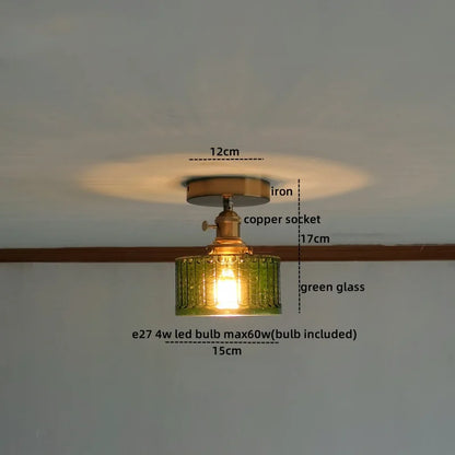 Decorbites™ Grüne Glas-LED-Deckenleuchte für die Beleuchtung von Wohnzimmer, Flur und Heim