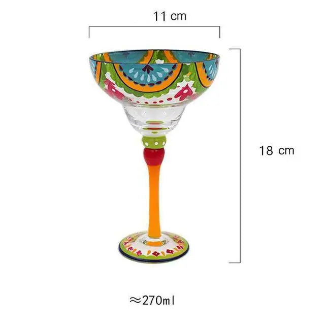 Decorbites™ Handgefertigtes Buntes Set Margarita-Weingläser für Hausbar, Hochzeitsfeier Trinkgeschirr