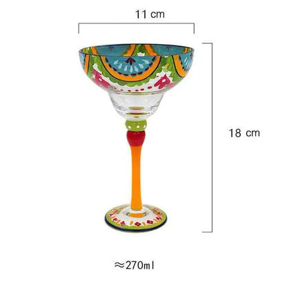Decorbites™ Handgefertigtes Buntes Set Margarita-Weingläser für Hausbar, Hochzeitsfeier Trinkgeschirr