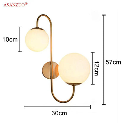 Decorbites™ Goldene Glas-Kugel-Wandleuchte LED Runde Kugel-Wandlampe