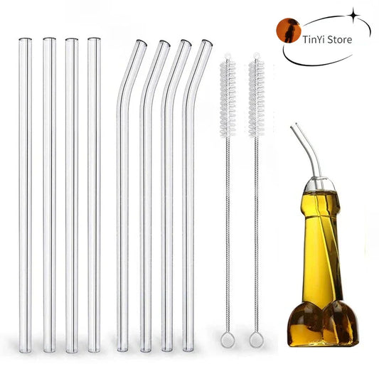 Decorbites™ Glasstroh-Set für Smoothies, Cocktails und Bar – Wiederverwendbar, hochwertiges Borosilikatglas