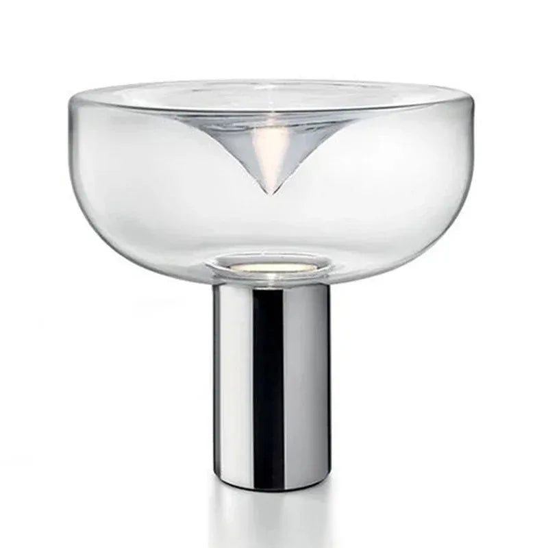 Decorbites™ Aella Tischleuchte: Elegante klare Glas-Luxus-Kunst-Schreibtischlampe für Büro, Schlafzimmer und Eingangsbereich