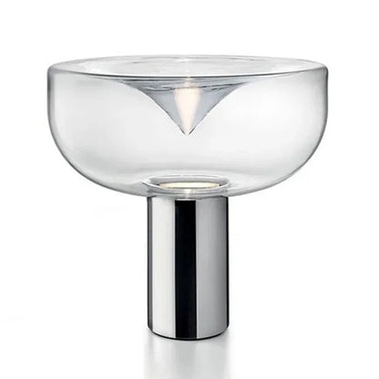 Decorbites™ Aella Tischleuchte: Elegante klare Glas-Luxus-Kunst-Schreibtischlampe für Büro, Schlafzimmer und Eingangsbereich